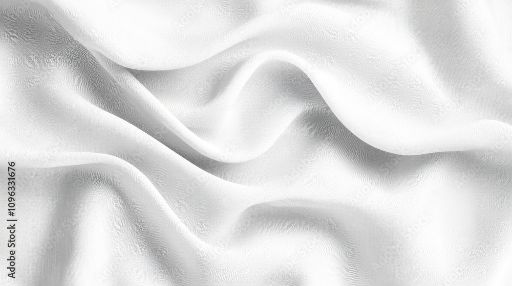Poster elegant white satin fabric with soft folds, creating a luxurious and smooth texture perfect for back