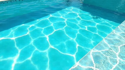 Sunlit pool water surface with clear ripple patterns