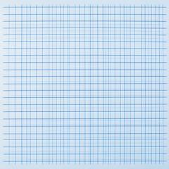 Blue graph paper sheet on white
