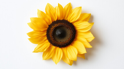 Yellow Sunflower with Green Leaves