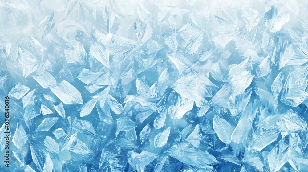 Aufkleber a stunning close-up of shimmering ice crystals in various shapes and sizes, creating a cool, frosty 