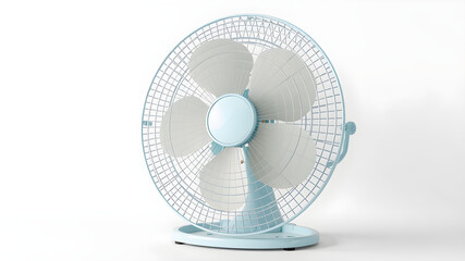 8K Pastel 90s Home Appliances Background with Pastel Blue Table Fan with Translucent Blades,