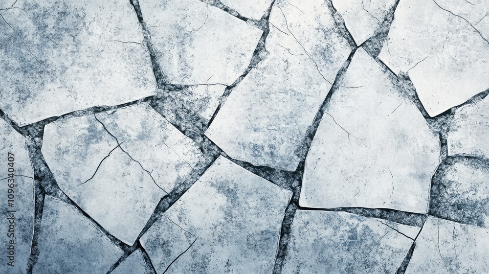 Poster a close-up of cracked concrete surface creating an abstract textured background.