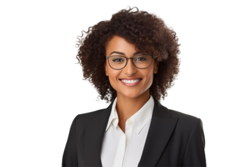 Smiling black business women in suits on transparent background. Rich black women. Business leader. Startup boss. African women. Black woman. Afro american woman. African country. Isolated image. Png 