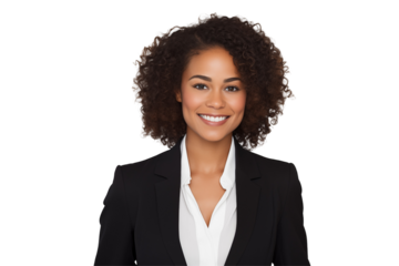 Smiling black business women in suits on transparent background. Rich black women. Business leader. Startup boss. African women. Black woman. Afro american woman. African country. Isolated image. Png 