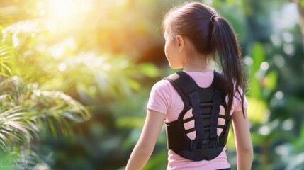 Child Wearing Scoliosis Brace in Natural Environment