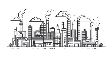 Smoke from the factory, vector illustration, white background