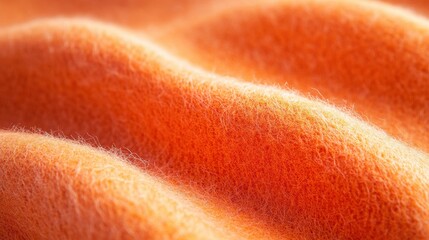 Close-up of soft orange fabric showcasing gentle waves and texture, perfect for warm and cozy designs.