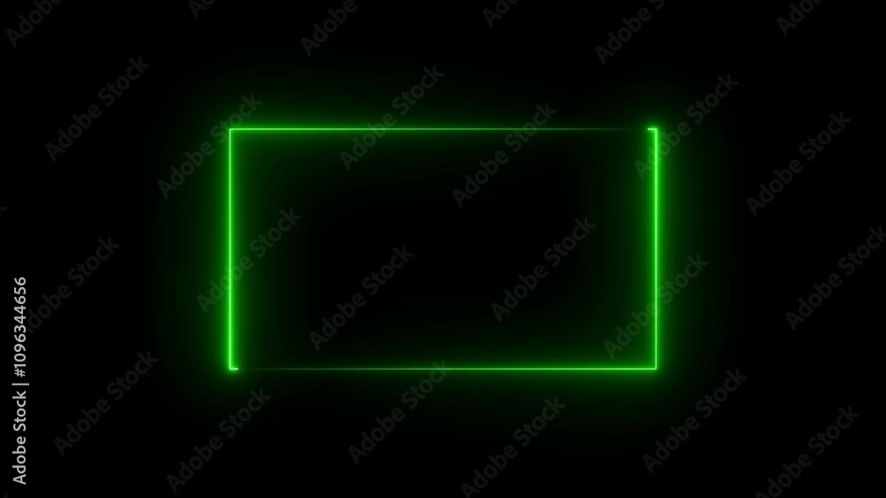 Poster abstract neon studio background in bright colors, square rectangle photo frame rectangle neon animat
