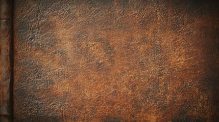 Close-up of a textured, aged brown leather surface with rich tones and intricate details, creating a warm and rustic feel.