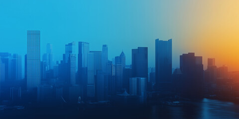 Fototapeta premium City Skyline at Dusk