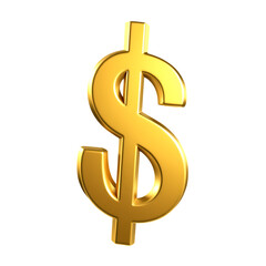 Obraz premium Gold dollar sign 3d cartoon style illustration