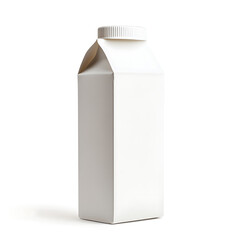 Empty milk carton isolated on white