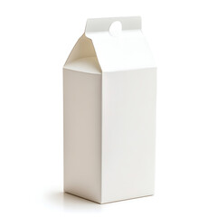 Empty milk carton isolated on white