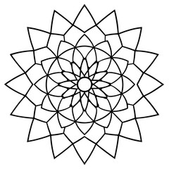 Obraz premium mandala line art vector illustration print ready png