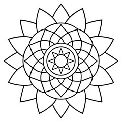 Fototapeta premium mandala line art vector illustration print ready png