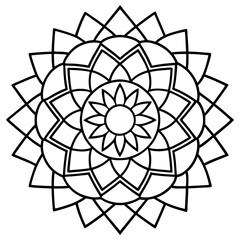 Obraz premium mandala line art vector illustration print ready png