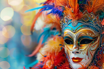 Beautiful greeting card with bright holiday composition for happy celebrate mardi gras