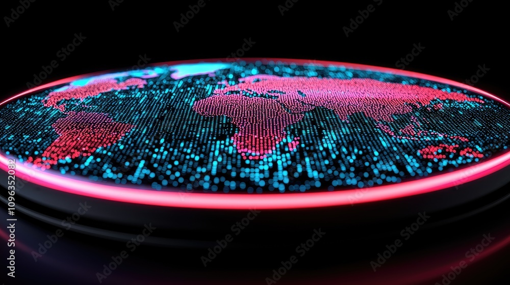 Poster Global data visualization digital world infographic design futuristic environment abstract viewpoint technology concept