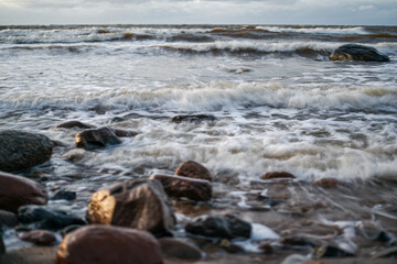 stormy Baltic sea in the late autumn