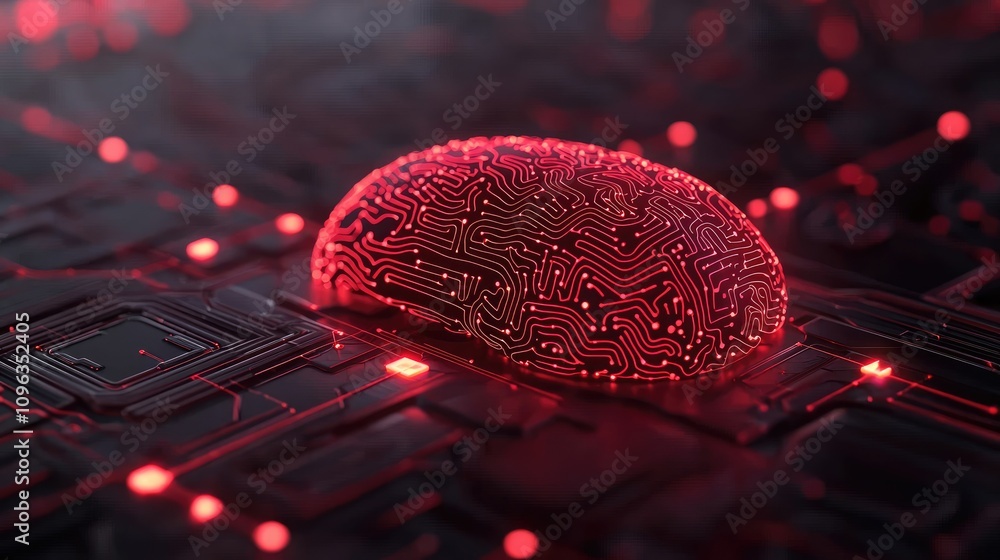 Aufkleber artificial intelligence revolution digital landscape 3d visualization futuristic environment macro v