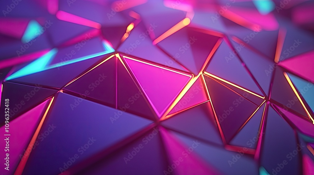 Aufkleber dynamic geometric patterns abstract design digital art vibrant colors close-up view visual innovatio