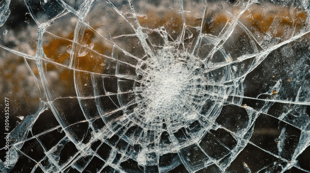 Aufkleber a phone screen with visible cracks after dropping, capturing the damage and the impact of modern tec