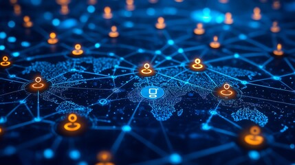 Obraz premium Harnessing Innovation: The Convergence of Talent Management and Digital Networks. イノベーションの活用：人材管理とデジタルネットワークの融合.Generative AI
