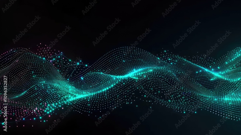 Poster digital wave motion art abstract background graphic design creative environment high-tech view visua