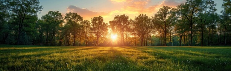 Fototapeta premium Sunset in the Forest