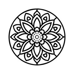 mandala vector illustration line art transparent background