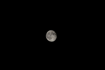 Full Moon Lunar Surface Photography in a Black Night Sky with Negative Space