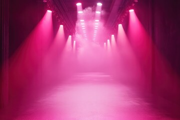 Vibrant Pink Lights on Catwalk Scene