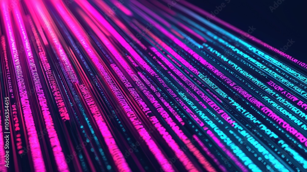 Poster dynamic digital patterns abstract space graphic design futuristic environment close-up view visual a