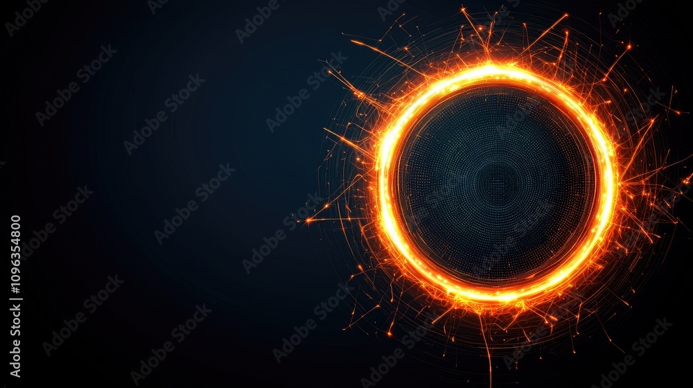 Aufkleber dynamic circular energy visualization abstract background graphic design dark environment artistic c