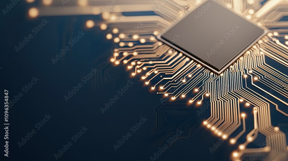 Poster exploring microchip technology innovations modern laboratories scientific research high-tech environ
