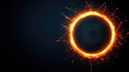 Dynamic circular energy visualization abstract background graphic design dark environment artistic concept for digital art