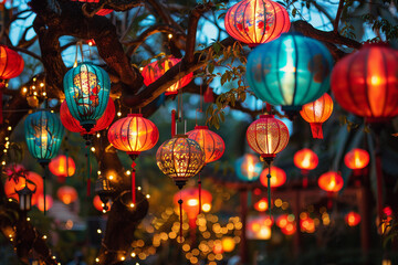 Beautiful holiday composition for celebrate chinese festival of lanterns