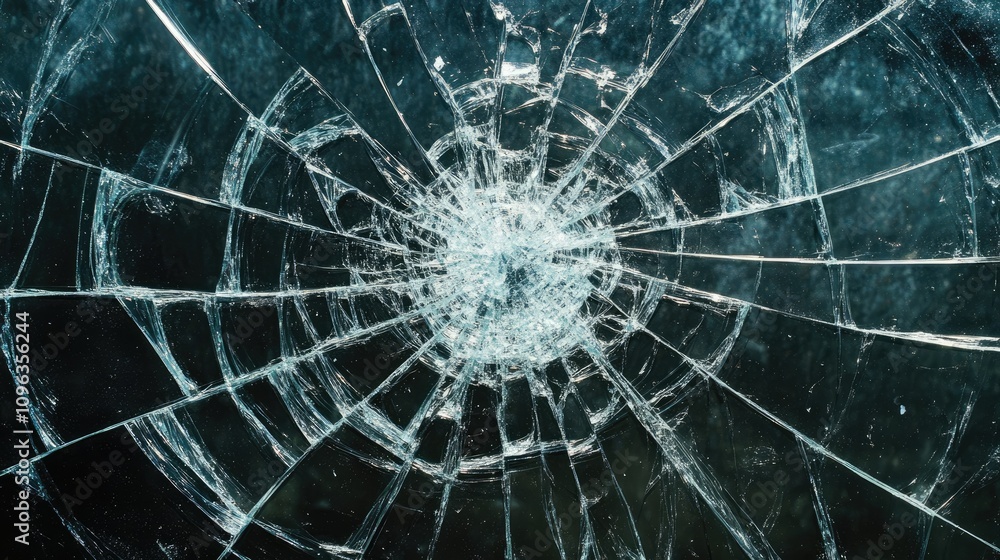 Poster Close-up of a cracked phone screen from a drop, illustrating the common issue of smartphone damage as mobile device usage continues to rise.