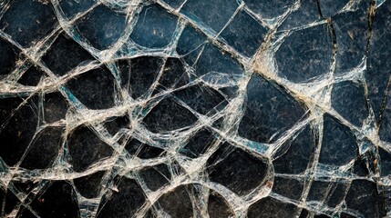 Close-up view of a cracked phone screen, focusing on the damage caused by a fall, representing the challenges of new technology use standards.