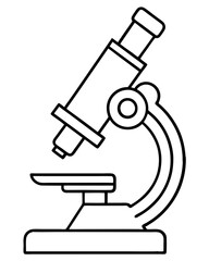 microscope vector illustration line art transparent background