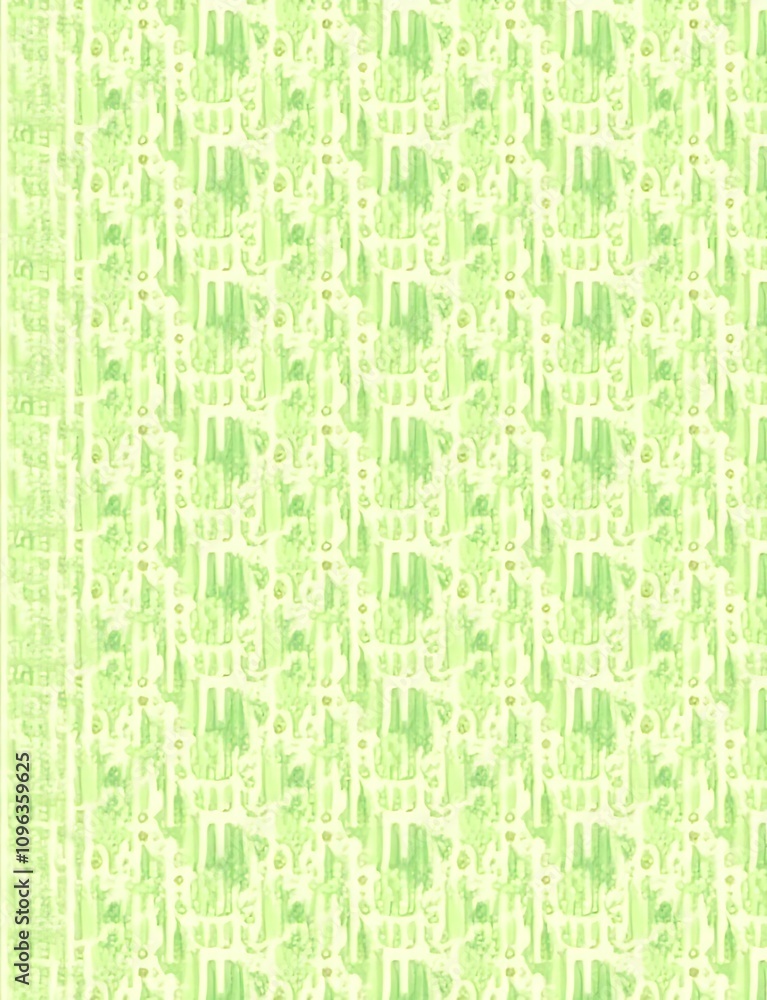 Poster A repeating design featuring various green vegetables and fruits arranged in a seamless pattern for possible use as wallpaper or texture.