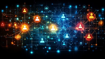 Obraz premium Innovative Business Connections: Empowering Talent Through Digital Infrastructure. 革新的なビジネス接続：デジタルインフラを通じて人材を強化.Generative AI