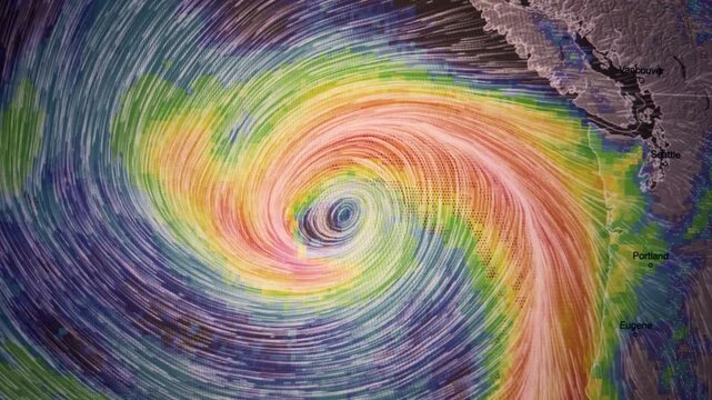 Colors Hurricane Movement Map, Loop Video