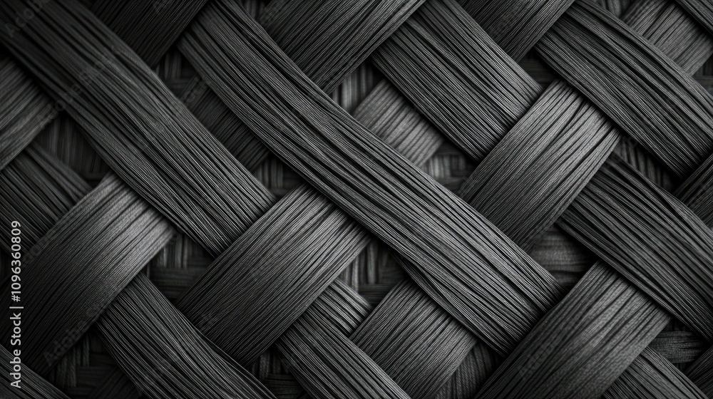 Poster high-detail shot of carbon fiber filaments interlocked with precision, showing the advanced material