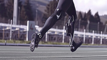 A Detailed Close-Up of an Artificial Limb in Action, Showcasing a Person Utilizing a Prosthesis to Move Their Body with Remarkable Agility and Dexterity.