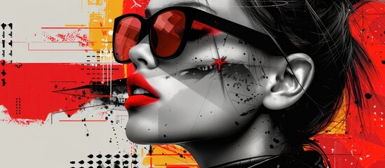 A Woman in Red Sunglasses and a Boldly Styled Portrait