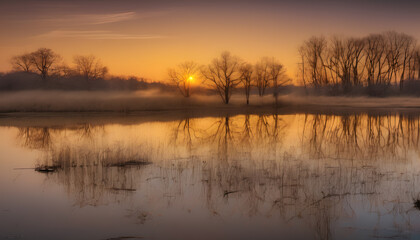 Fototapeta premium Serene New Year’s Morning Sunrise