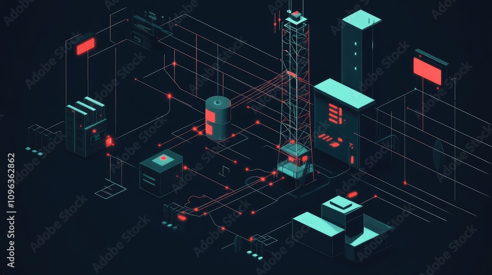 Poster technical diagram depicting the transmission process in a traditional pager system, showing how sign