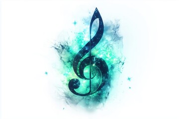 Music note tattoo in unique neon style